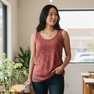 Eddie Bauer Pink and Black Patterned Top